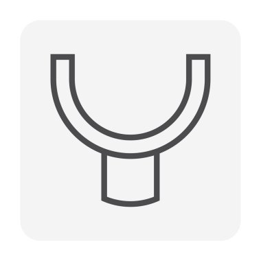 Drenaj sistemi grafik tasarımı ögesi için beyaz arkaplan üzerinde çatı oluğu vektör simgesi tasarımı.