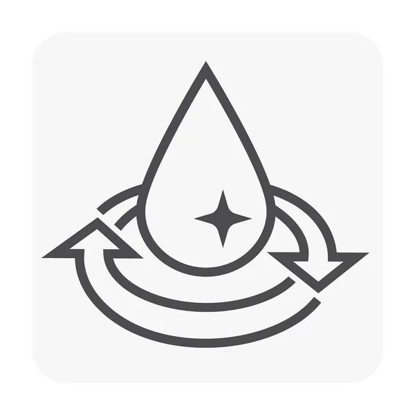 Water Drop Recycle Icon Black Color — Stock Vector