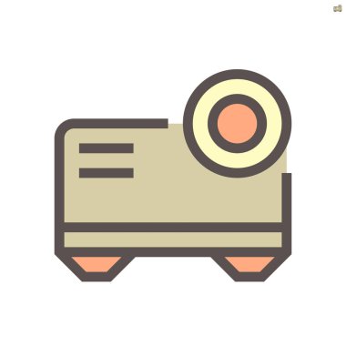 Film üretim teknolojisi ikon tasarımı projektörü, 48x48 piksel mükemmel ve düzenlenebilir vuruş.