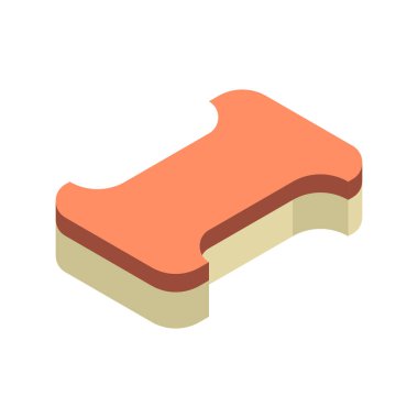 Concrete paver block brick floor icon for landscaping design.