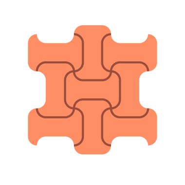 Concrete paver block brick floor icon for landscaping design.