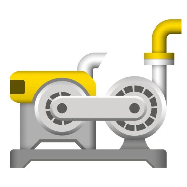 Su pompası ve dizel motor simgesi tasarımı.