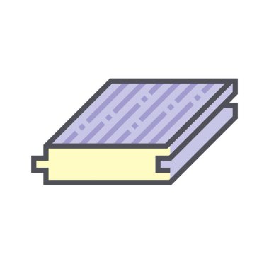 Beyaz arkaplanda ahşap zemin ve malzeme vektör simgesi tasarımı.