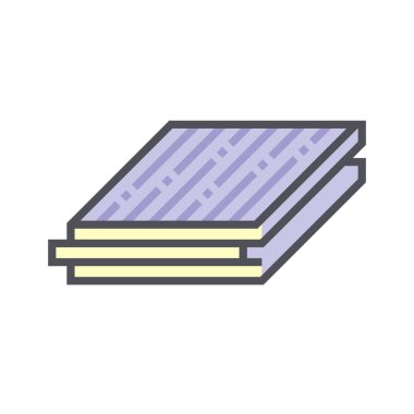 Beyaz arkaplanda ahşap zemin ve malzeme vektör simgesi tasarımı.