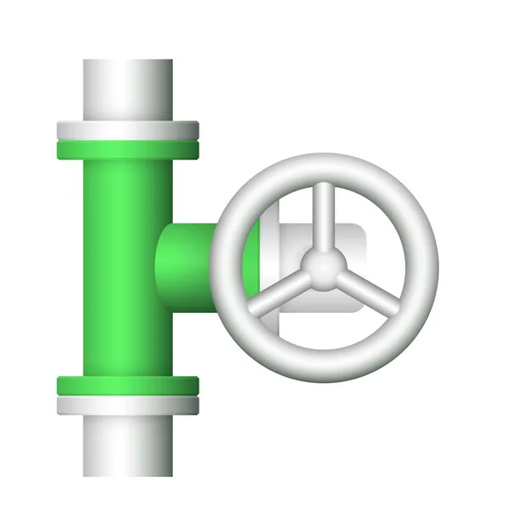 Сталевий Єднувач Труб Піктограма Клапана Ізольовані Білому Фоні — стоковий вектор