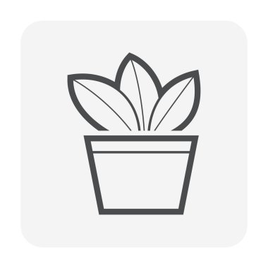 Bitki ve saksı simgesi tasarımı.