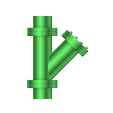 Çelik boru bağlantı simgesi tasarımı beyaz arkaplanda izole edildi.