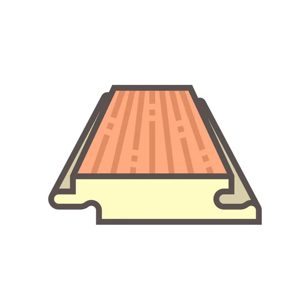 Dřevěné Podlahy Materiál Vektorové Ikony Design Bílém Pozadí — Stockový vektor