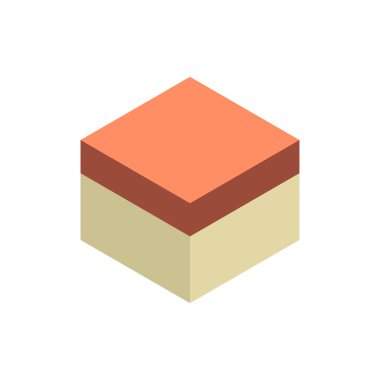 Concrete paver block brick floor icon for landscaping design.