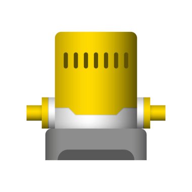 Su pompası ve çelik boru simgesi tasarımı.