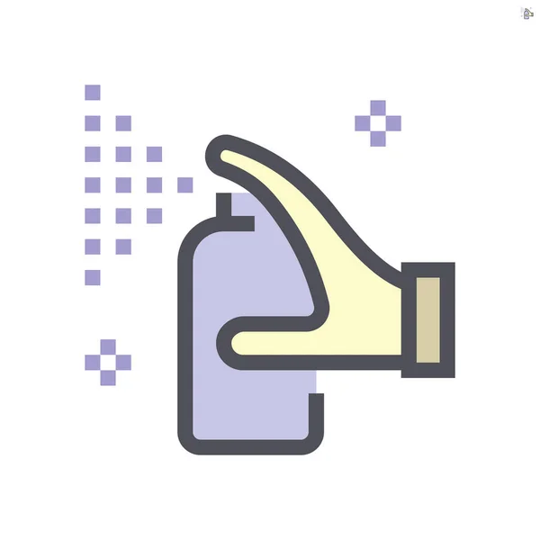 Coronavirus Disease Cleaning Spray Prevention Vector Icon Design 48X48 Pixel — Stock Vector