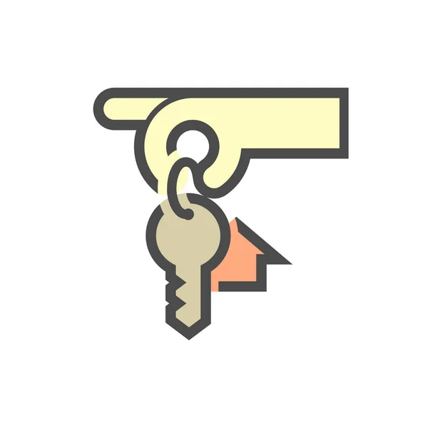 House Key Hand Vector Icon Design White — Stock Vector
