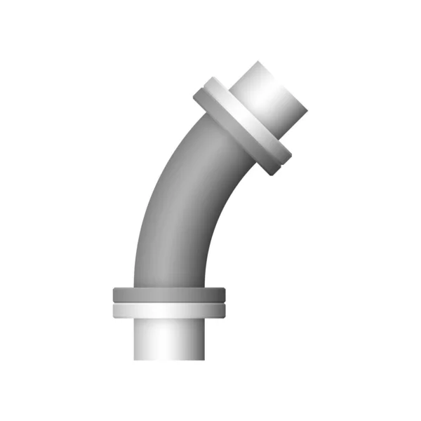 Stalen Buis Connector Pictogram Ontwerp Geïsoleerd Witte Achtergrond — Stockvector