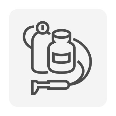 Kaynaklama işi grafik tasarım elementi için oksijen deposu ve LPG gaz tankı vektör ikonu tasarımı, düzenlenebilir felç.