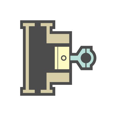 Beyaz arkaplanda klima ve hava kompresörü bölüm vektör simgesi tasarımı.