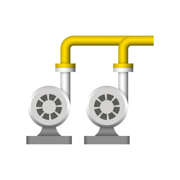 水泵和管道图标设计 — 图库矢量图片