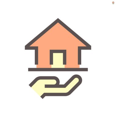 Emlakçı vektör ikonu tasarımı, 48X48 piksel mükemmel ve düzenlenebilir vuruş.