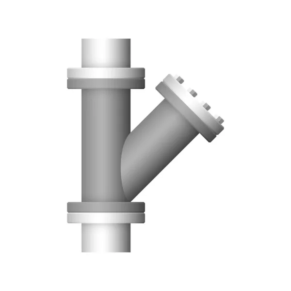 Піктограма Єднувача Сталевих Труб Ізольована Білому Тлі — стоковий вектор