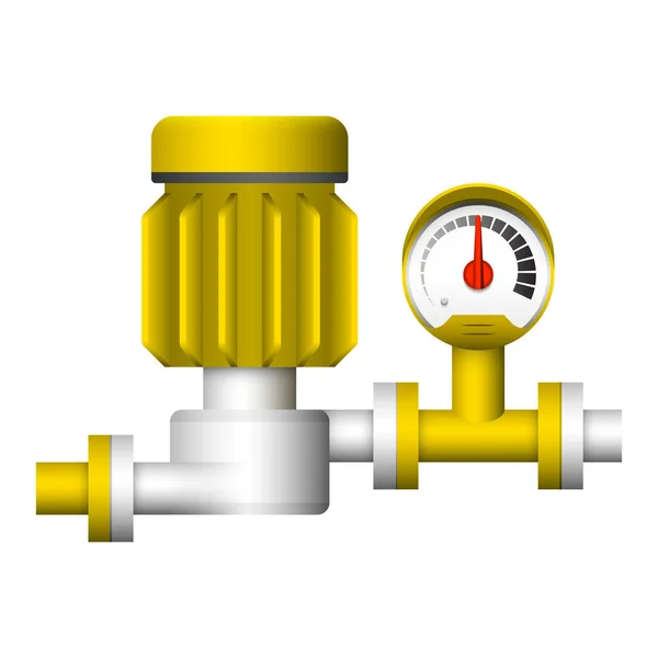 Wasserpumpe Und Manometer Symboldesign Auf Weiß — Stockvektor