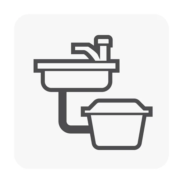 Sink Grease Trap Icon Design Black Color — Stock Vector