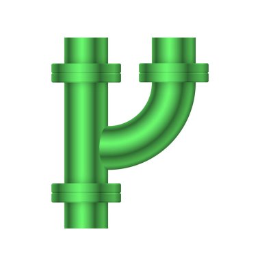 Çelik boru bağlantı simgesi tasarımı beyaz arkaplanda izole edildi.