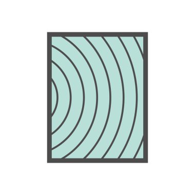 Beyaz zemin üzerinde ahşap malzeme ve kereste fabrikası sanayi vektör ikonu tasarımı.