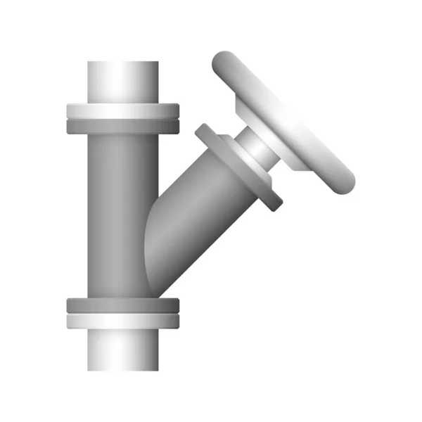 Conector Tubería Acero Diseño Icono Válvula Aislados Bakcground Blanco — Archivo Imágenes Vectoriales