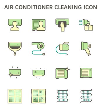 Klima ve Hava kompresör temizlik simgesi ayarla.