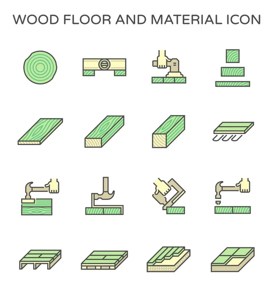 Material Piso Madeira Construção Ferramenta Vetor Ícone Conjunto Design — Vetor de Stock