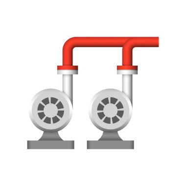 Su pompası ve boru hattı simgesi tasarımı.