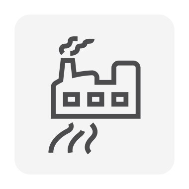 Atık su ve fabrika ikonu, 48x48 piksel mükemmel ve düzenlenebilir vuruş.