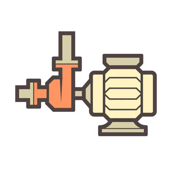 Wasserpumpe Und Wasserrohrvektor Icon Design Für Die Verteilung Von Wasser — Stockvektor