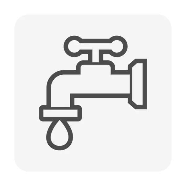 Wasserhahn Icon Design Für Sanitärkonzepte — Stockvektor