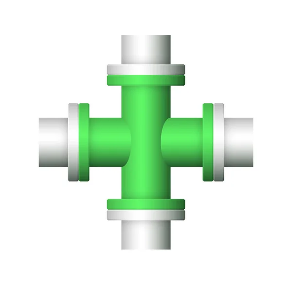 파이프 커넥터 아이콘 디자인 배경에 — 스톡 벡터