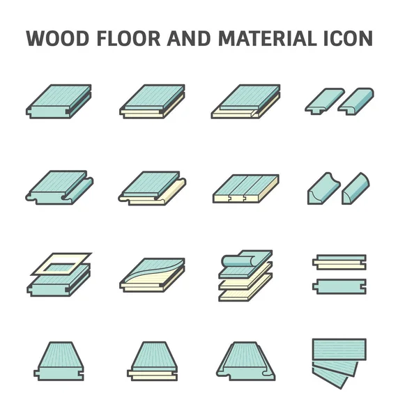 Wood Floor Material Vector Icon Set Design White Background — Stock Vector