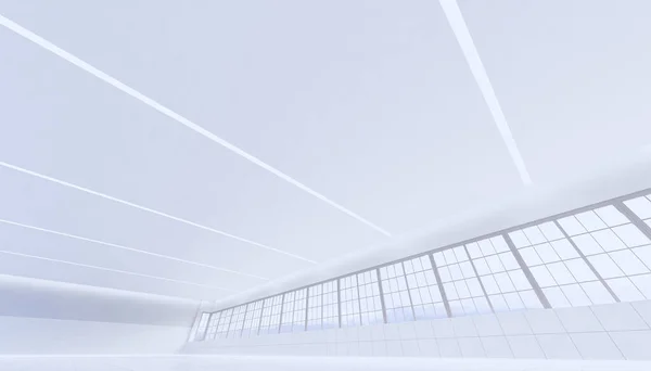 Representación Techo Tira Luz Habitación Blanca — Foto de Stock