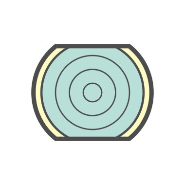 Beyaz zemin üzerinde ahşap malzeme ve kereste fabrikası sanayi vektör ikonu tasarımı.