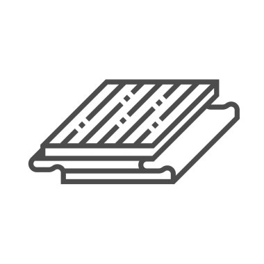 Ahşap zemin ve malzeme vektör simgesi beyaz arkaplanda dizayn edildi.