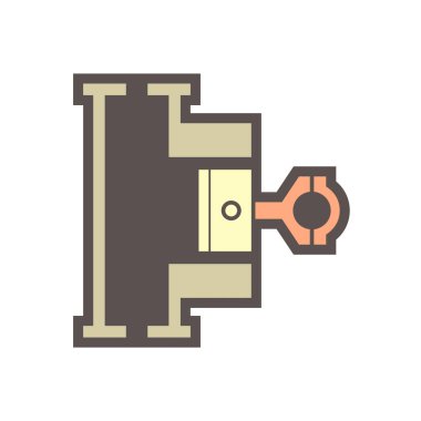 Beyaz arkaplanda klima ve hava kompresörü bölüm vektör simgesi tasarımı.