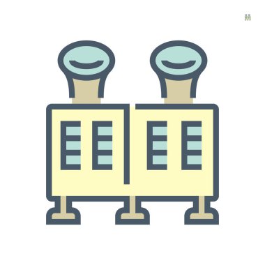 Klima sistemi vektör ikon tasarımının hava kompresörü parçası, 64x64 piksel mükemmel ve düzenlenebilir vuruş.