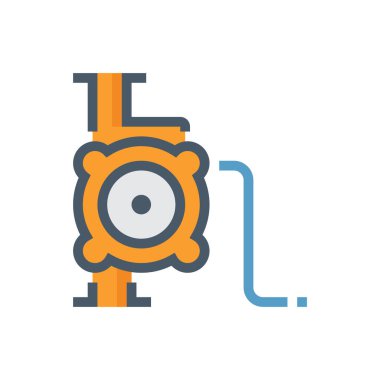 Su pompası ve su borusu vektör ikonu tasarımı su dağıtımı için.