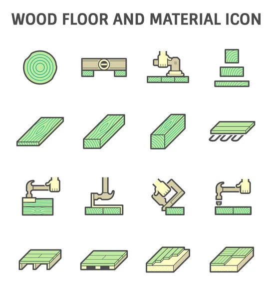 木製の床構造と材料ベクトルアイコンセットのデザイン — ストックベクタ