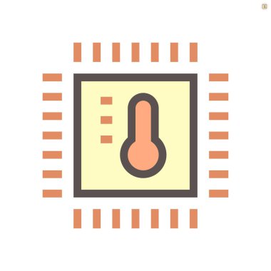 akıllı ev ve sıcaklık kontrol teknolojisi vektör ikonu tasarımı, 48x48 piksel mükemmel ve düzenlenebilir vuruş.