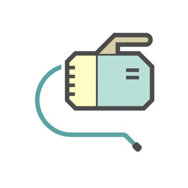 Klima ve hava kompresörü parçaları ve araçları temizleme vektör simgesi tasarımı.