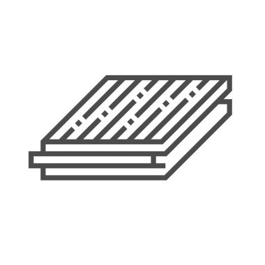 Ahşap zemin ve malzeme vektör simgesi beyaz arkaplanda dizayn edildi.