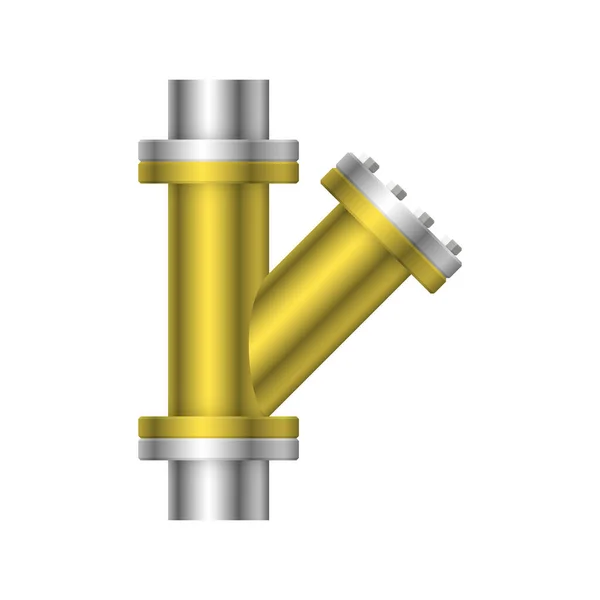 Symboldesign Für Stahlrohrverbinder Isoliert Auf Weißem Hintergrund — Stockvektor