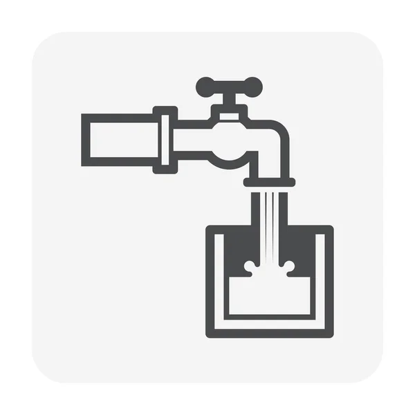 Ícone Torneira Gota Água Cor Preta — Vetor de Stock