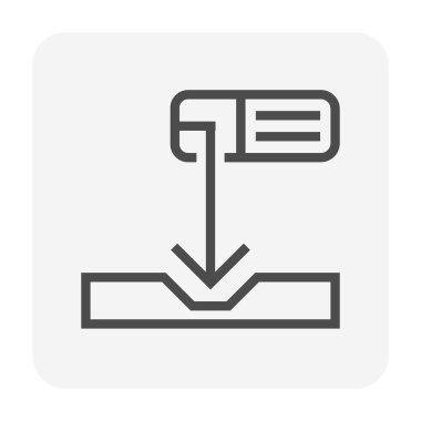 Kaynak işi grafik tasarım ögesi için kaynak çalışma vektör simgesi tasarımı, düzenlenebilir vuruş.