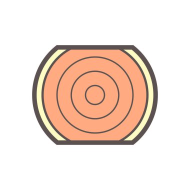 Beyaz zemin üzerinde ahşap malzeme ve kereste fabrikası sanayi vektör ikonu tasarımı.