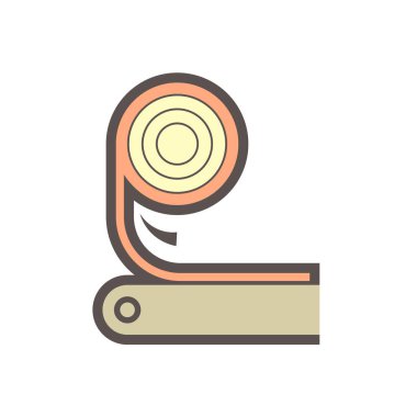 Beyaz arkaplanda Hollywood materyali ve üretim sektörü vektör ikonu tasarımı.